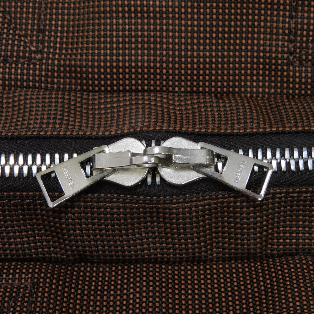 HERMES Tote Bag Nylon canvas (polyamide x polyester) Brown Serie button Her Line PM Tote mens(Unisex) Used