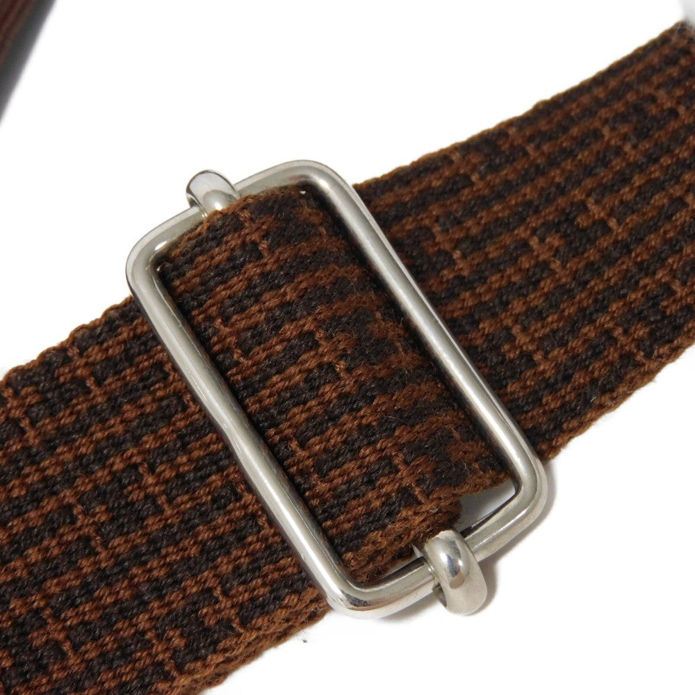 HERMES Backpack Nylon canvas (polyamide x polyester) Brown Serie button Her Line Sac Ad PM mens(Unisex) Used