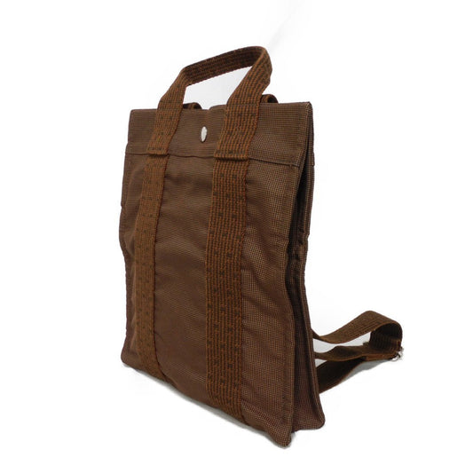 HERMES Backpack Nylon canvas (polyamide x polyester) Brown Serie button Her Line Sac Ad PM mens(Unisex) Used