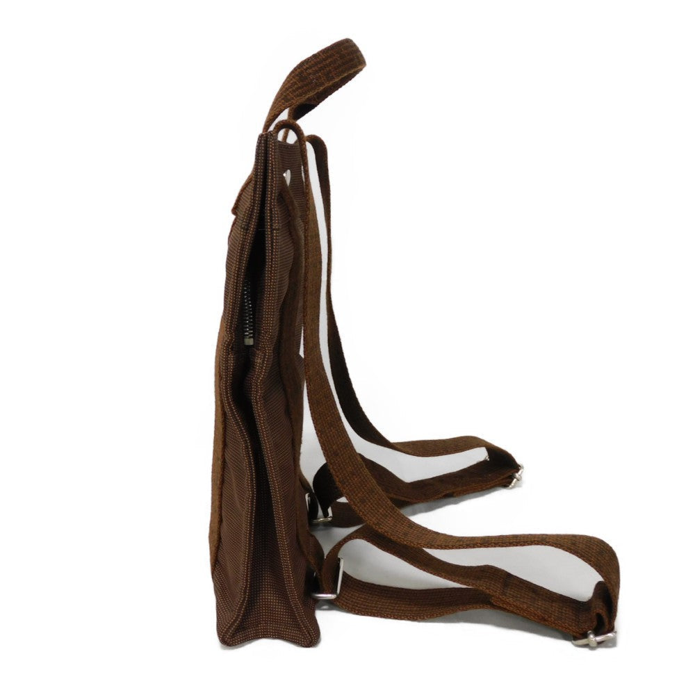 HERMES Backpack Nylon canvas (polyamide x polyester) Brown Serie button Her Line Sac Ad PM mens(Unisex) Used