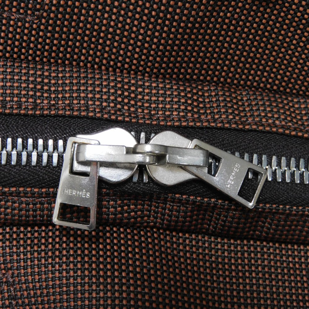 HERMES Backpack Nylon canvas (polyamide x polyester) Brown Serie button Her Line Sac Ad PM mens(Unisex) Used