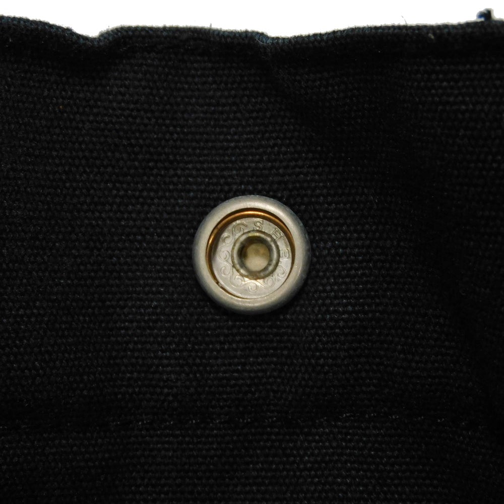 HERMES Tote Bag cotton Black x gray Serie button Fool Toe MM mens(Unisex) Used