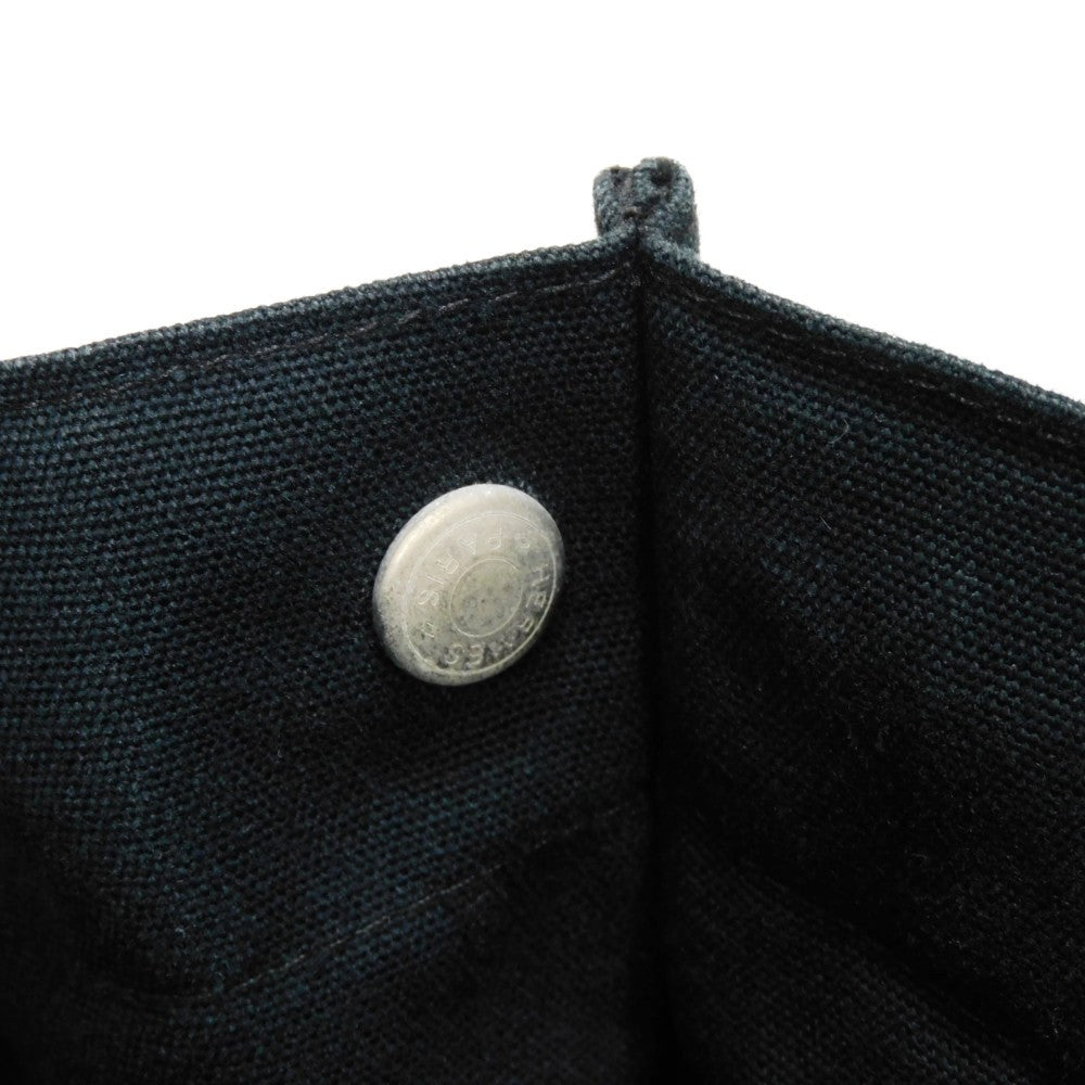 HERMES Tote Bag cotton Black x gray Serie button Fool Toe MM mens(Unisex) Used