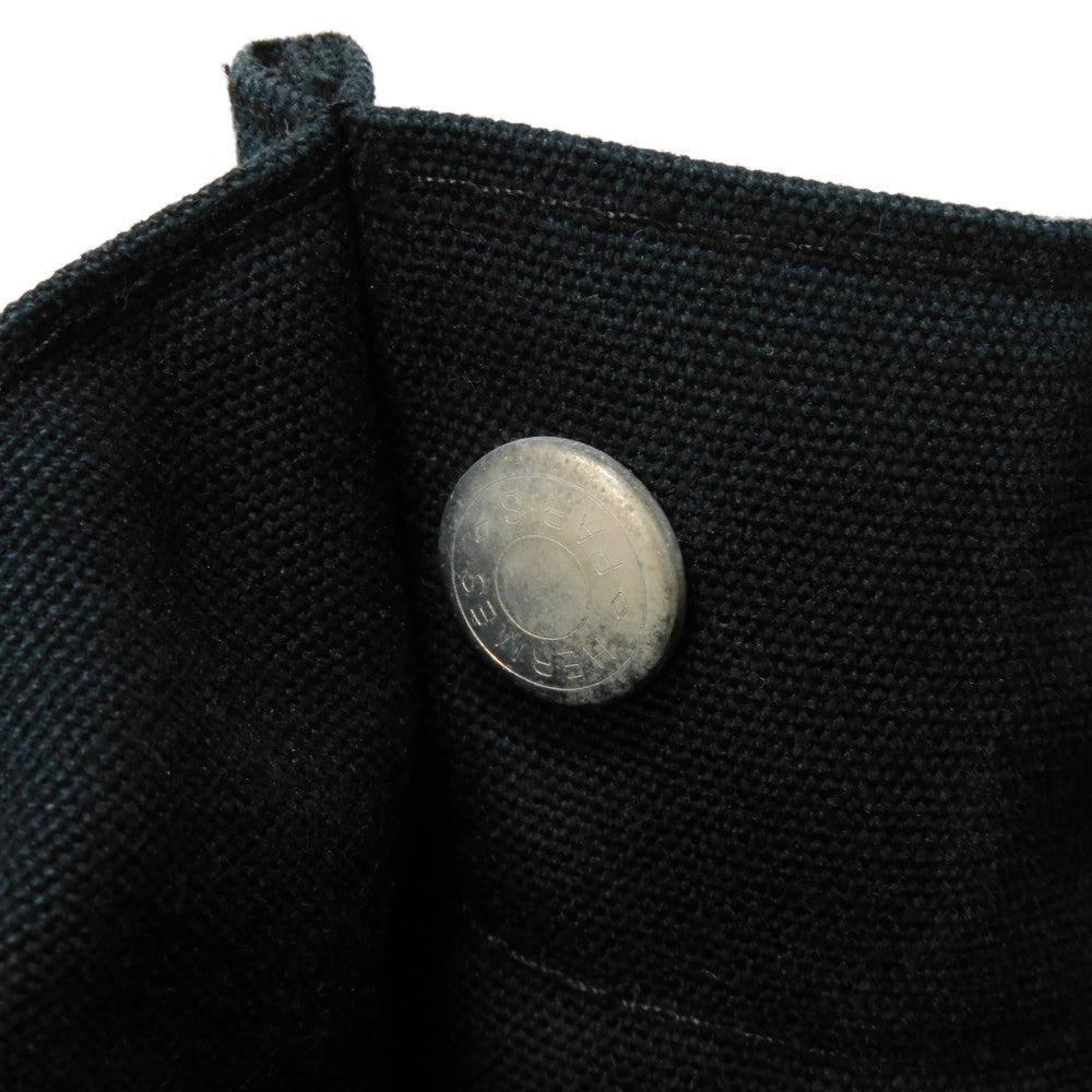 HERMES Tote Bag cotton Black x gray Serie button Fool Toe MM mens(Unisex) Used