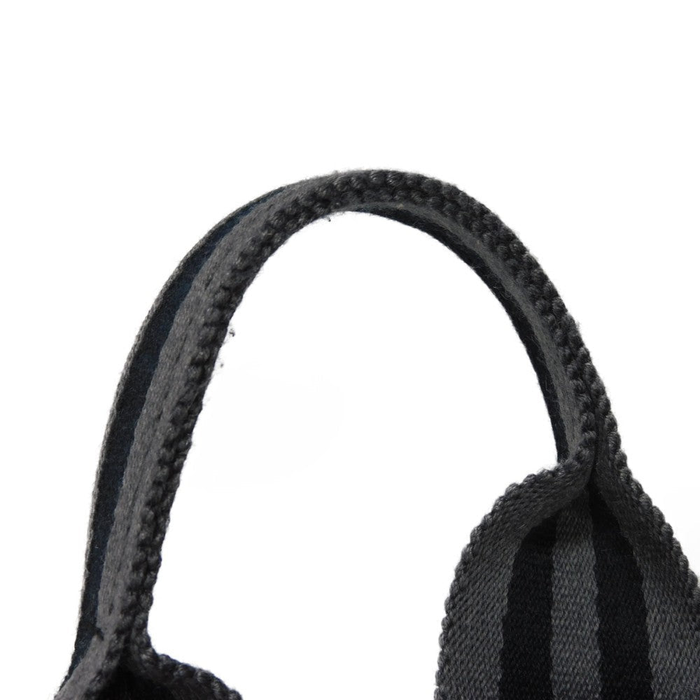HERMES Tote Bag cotton Black x gray Serie button Fool Toe MM mens(Unisex) Used