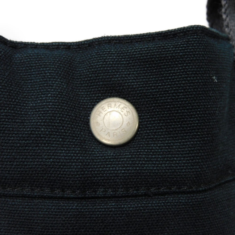 HERMES Tote Bag cotton Black x gray Serie button Fool Toe MM mens(Unisex) Used