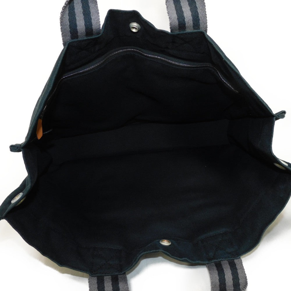 HERMES Tote Bag cotton Black x gray Serie button Fool Toe MM mens(Unisex) Used