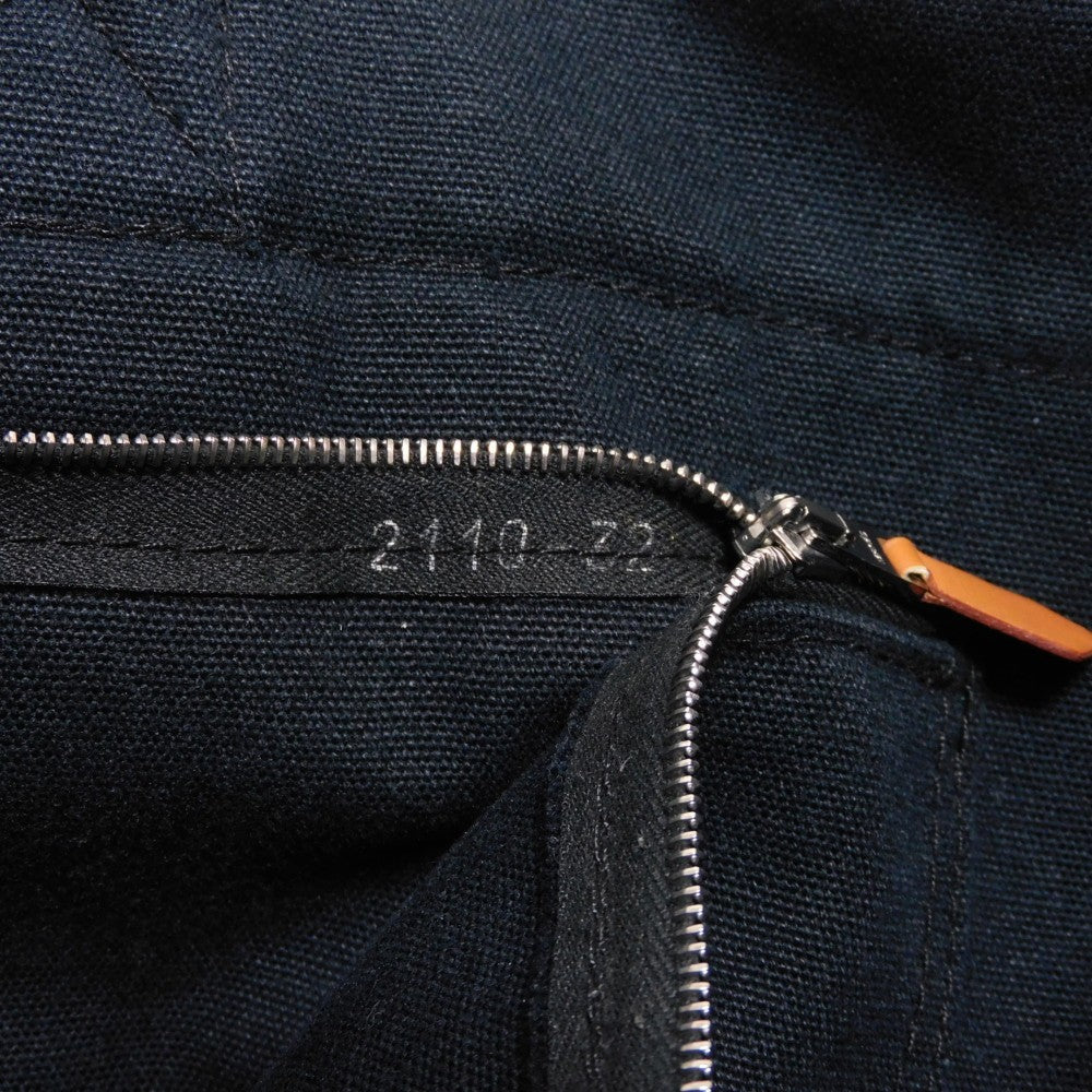 HERMES Tote Bag cotton Black x gray Serie button Fool Toe MM mens(Unisex) Used