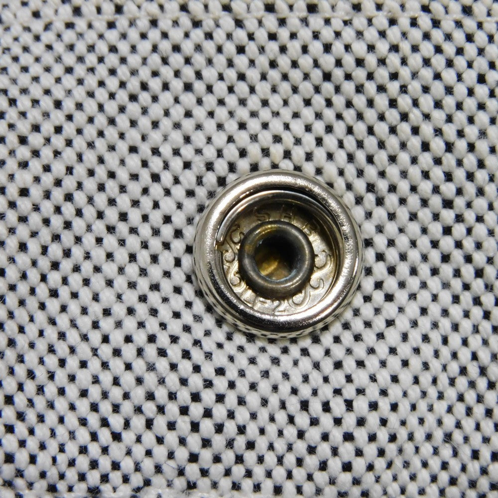HERMES Tote Bag Cotton canvas Light gray Serie button New Fool Toe MM mens(Unisex) Used