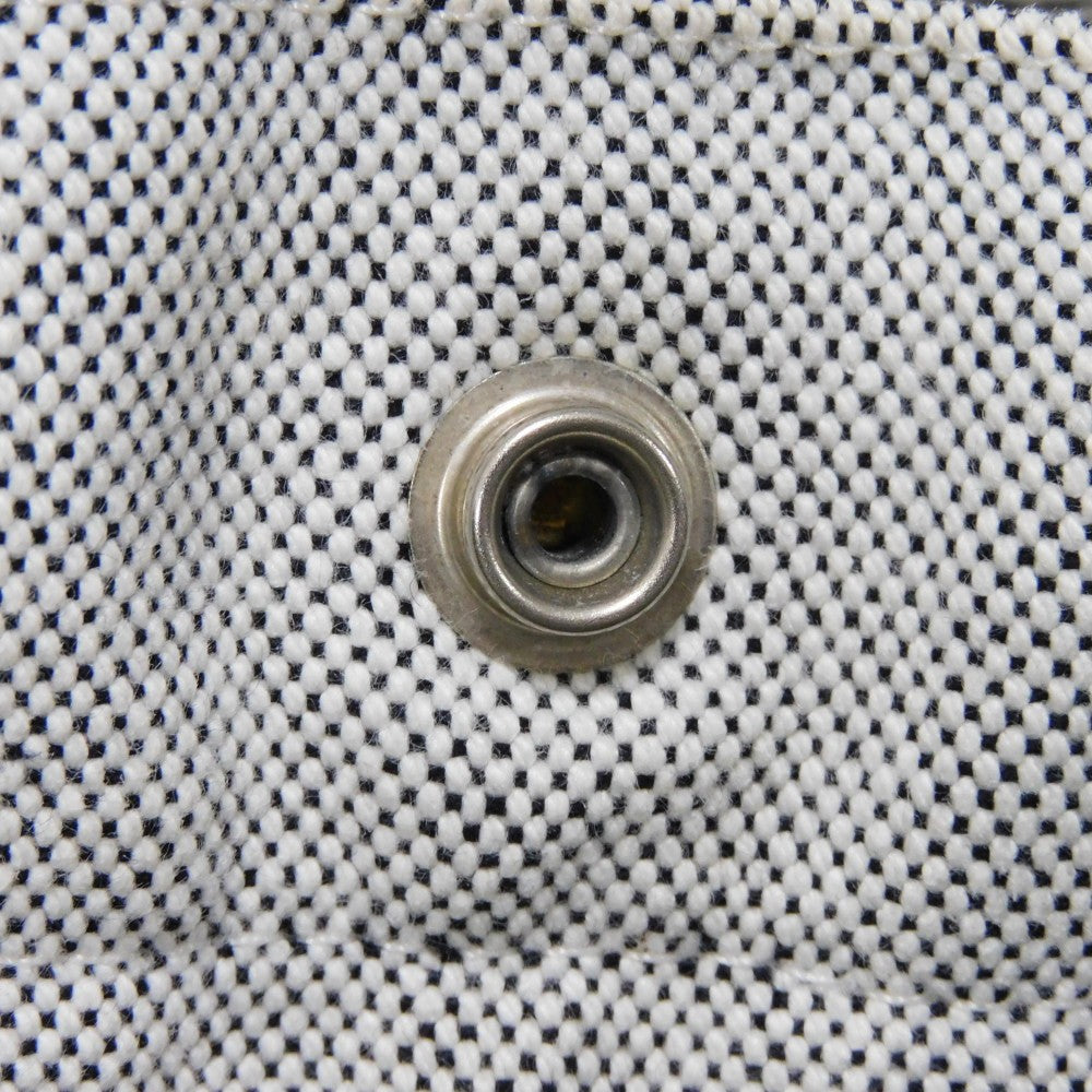 HERMES Tote Bag Cotton canvas Light gray Serie button New Fool Toe MM mens(Unisex) Used