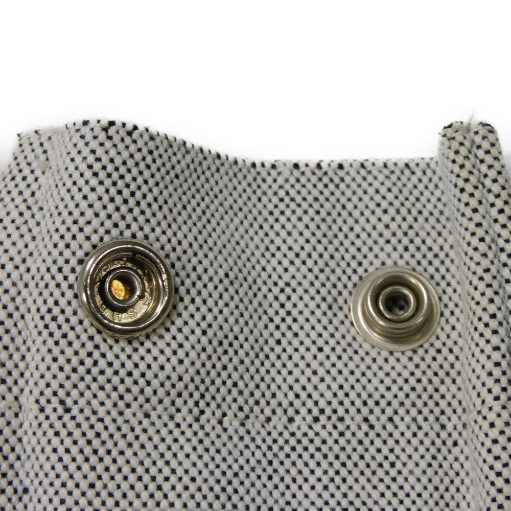 HERMES Tote Bag Cotton canvas Light gray Serie button New Fool Toe MM mens(Unisex) Used