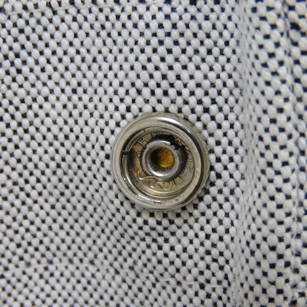 HERMES Tote Bag Cotton canvas Light gray Serie button New Fool Toe MM mens(Unisex) Used