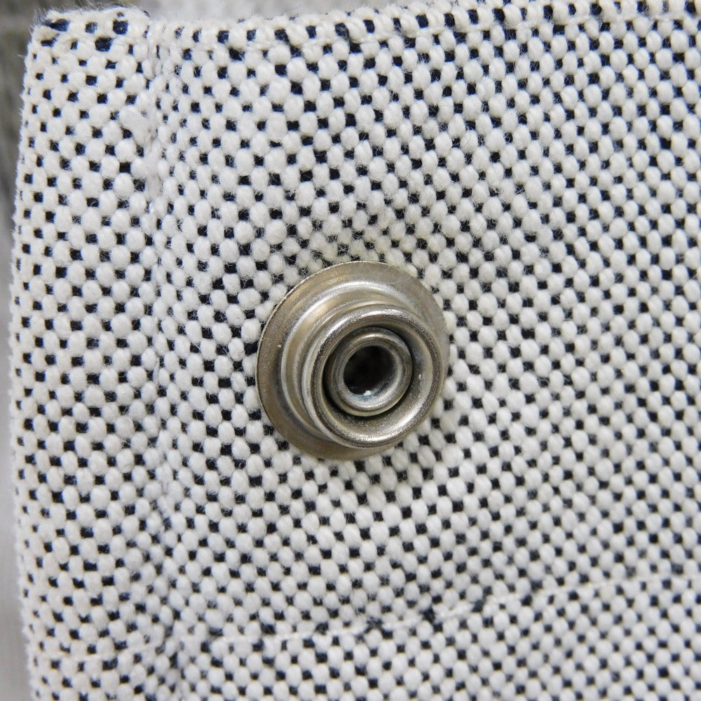 HERMES Tote Bag Cotton canvas Light gray Serie button New Fool Toe MM mens(Unisex) Used
