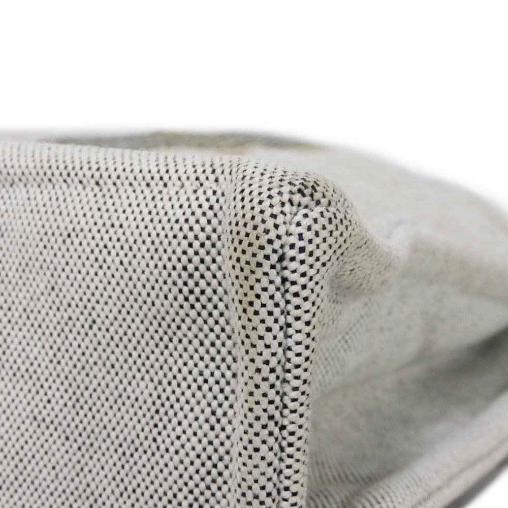 HERMES Tote Bag Cotton canvas Light gray Serie button New Fool Toe MM mens(Unisex) Used