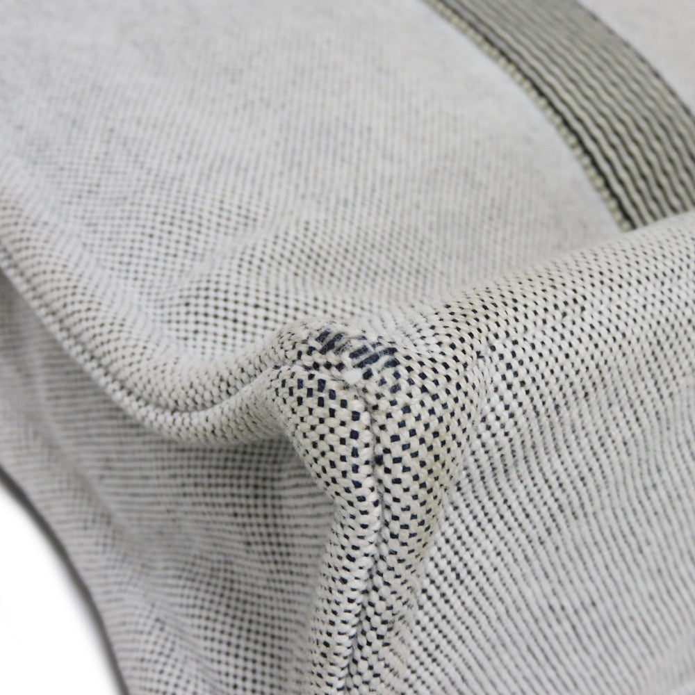 HERMES Tote Bag Cotton canvas Light gray Serie button New Fool Toe MM mens(Unisex) Used