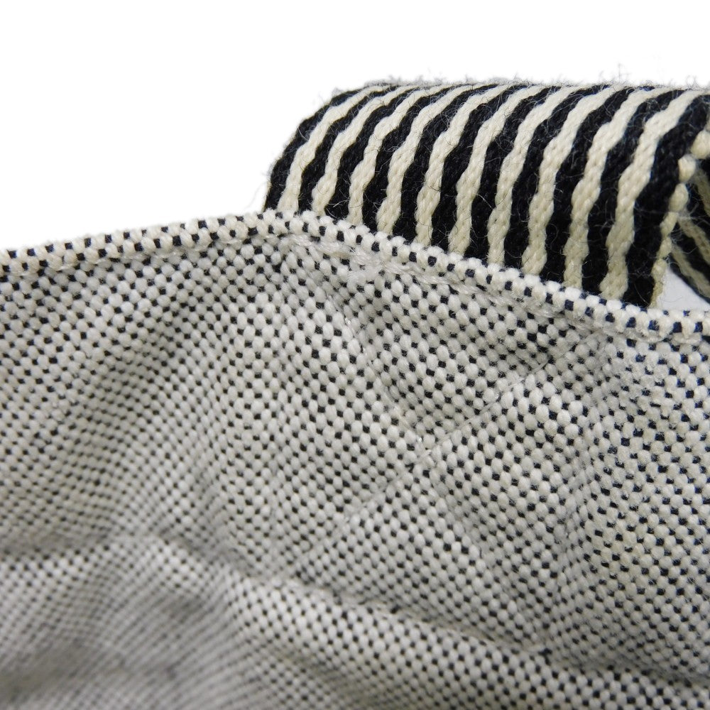 HERMES Tote Bag Cotton canvas Light gray Serie button New Fool Toe MM mens(Unisex) Used