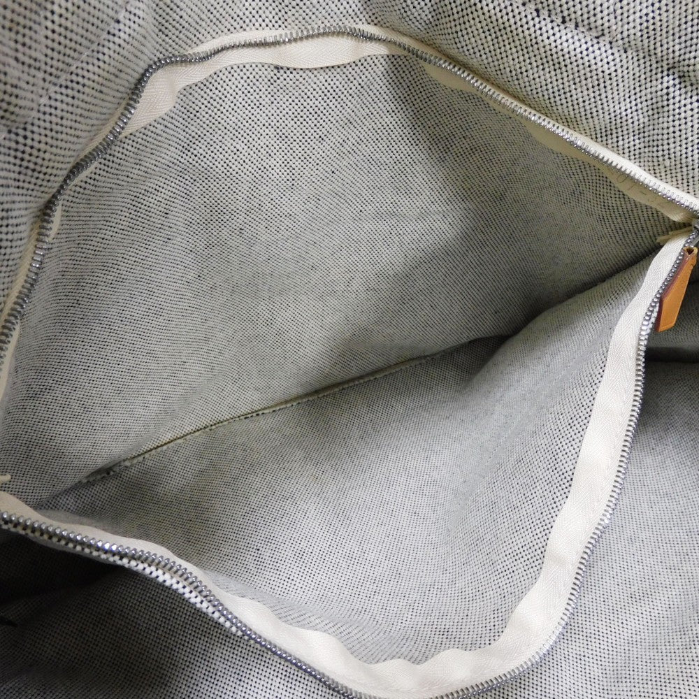 HERMES Tote Bag Cotton canvas Light gray Serie button New Fool Toe MM mens(Unisex) Used
