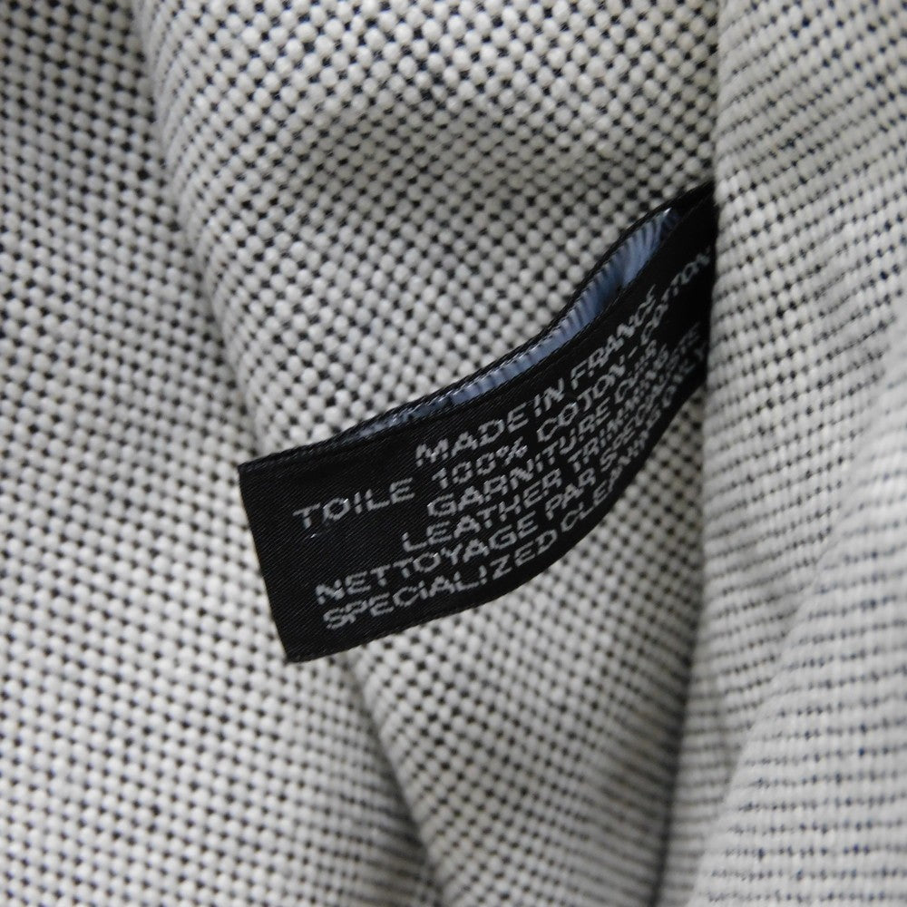HERMES Tote Bag Cotton canvas Light gray Serie button New Fool Toe MM mens(Unisex) Used