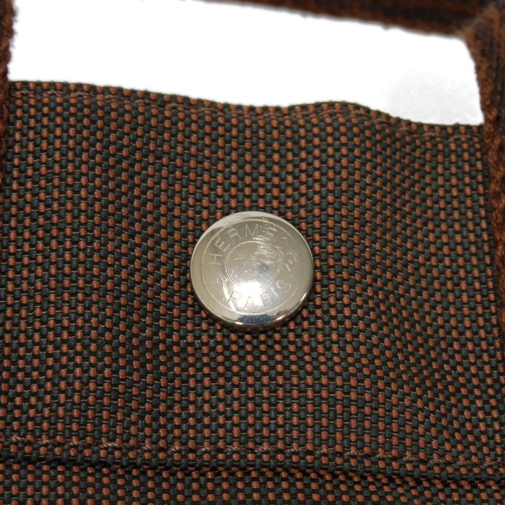 HERMES Tote Bag Nylon canvas (polyamide x polyester) Brown Serie button Her Line PM Tote mens(Unisex) Used