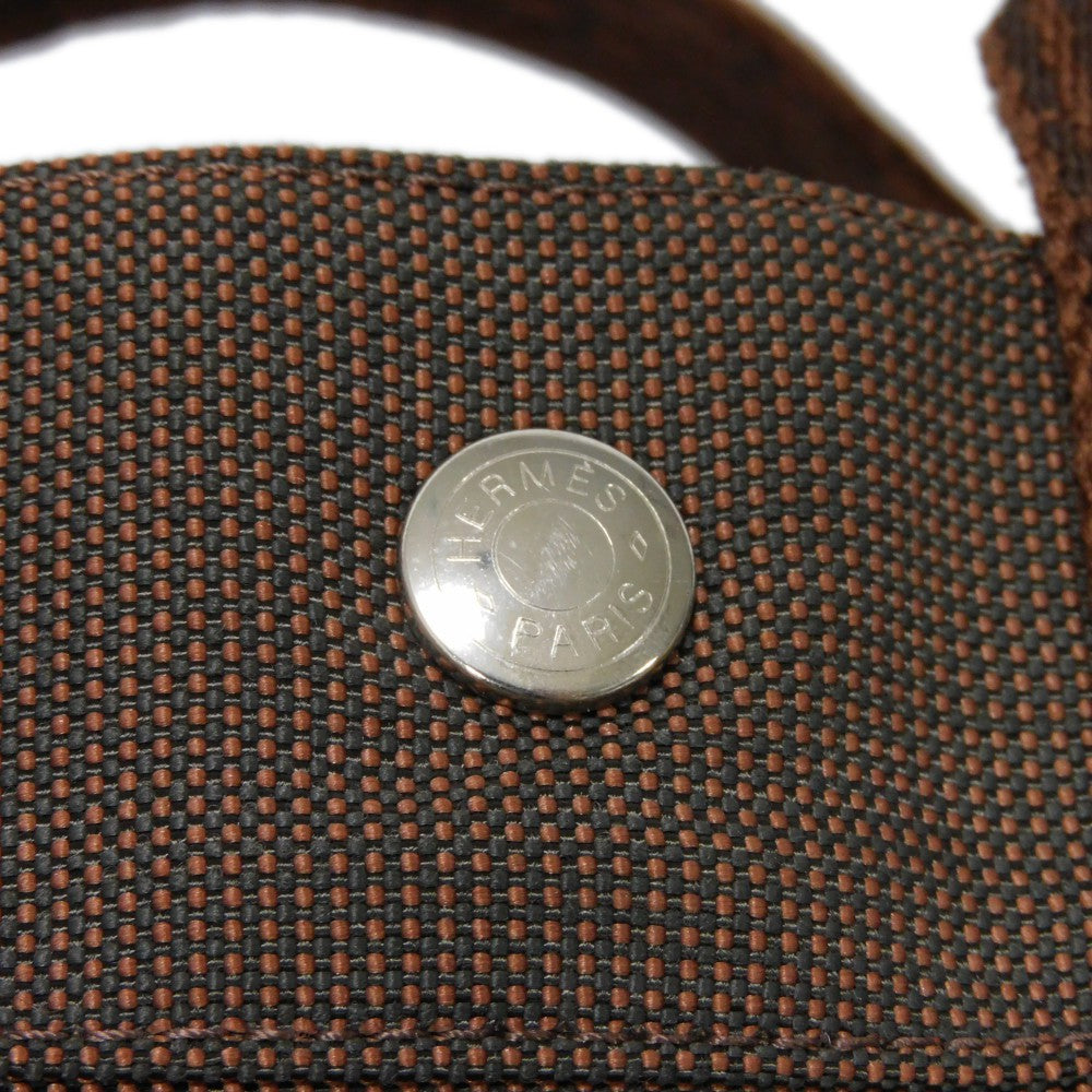HERMES Tote Bag Nylon canvas (polyamide x polyester) Brown Serie button Her Line PM Tote mens(Unisex) Used
