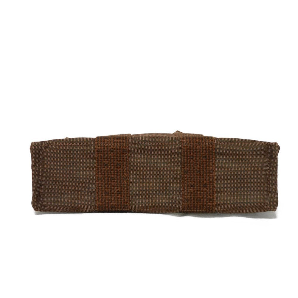 HERMES Tote Bag Nylon canvas (polyamide x polyester) Brown Serie button Her Line PM Tote mens(Unisex) Used