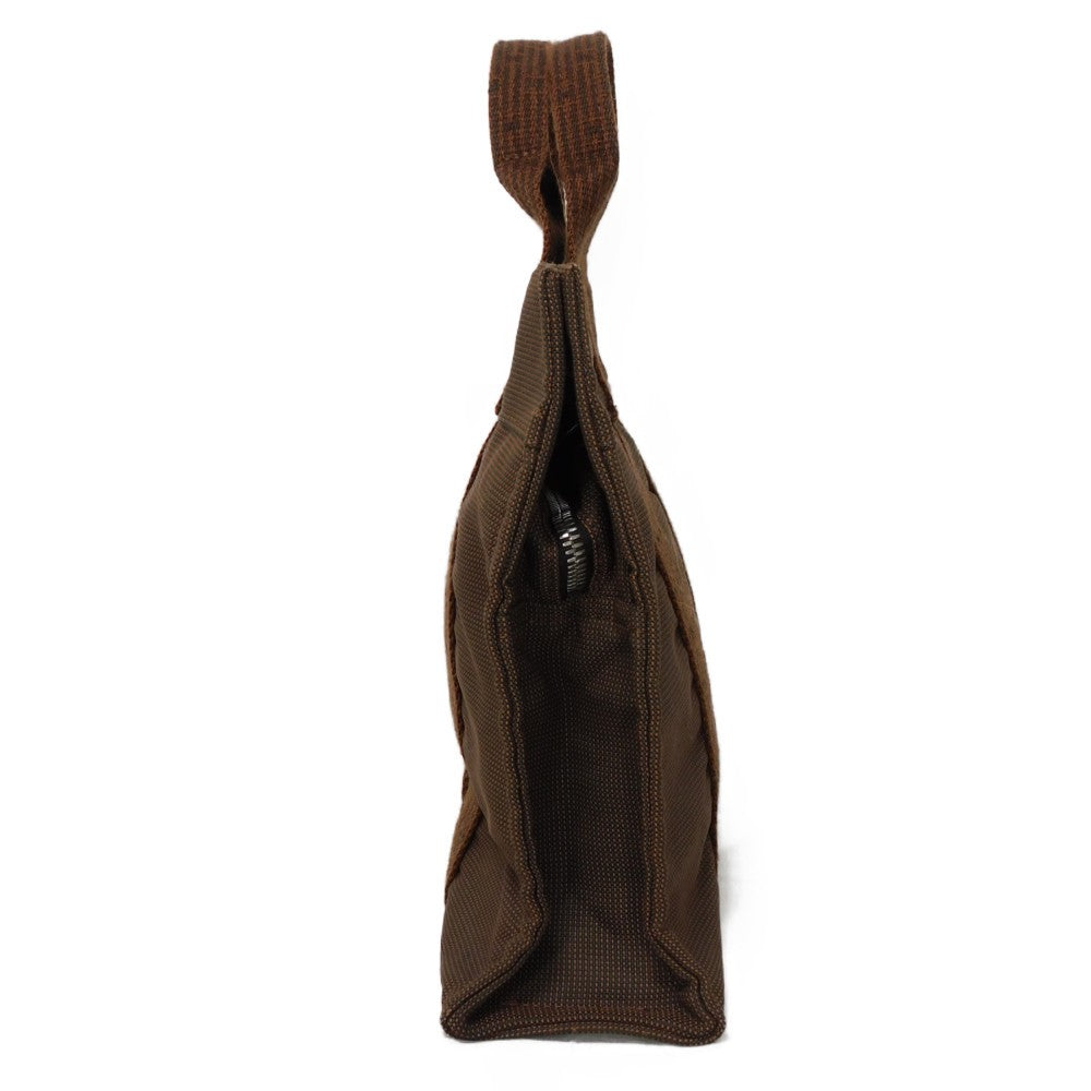 HERMES Tote Bag Nylon canvas (polyamide x polyester) Brown Serie button Her Line PM Tote mens(Unisex) Used