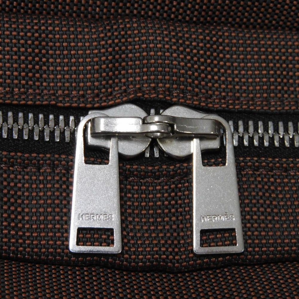 HERMES Tote Bag Nylon canvas (polyamide x polyester) Brown Serie button Her Line PM Tote mens(Unisex) Used