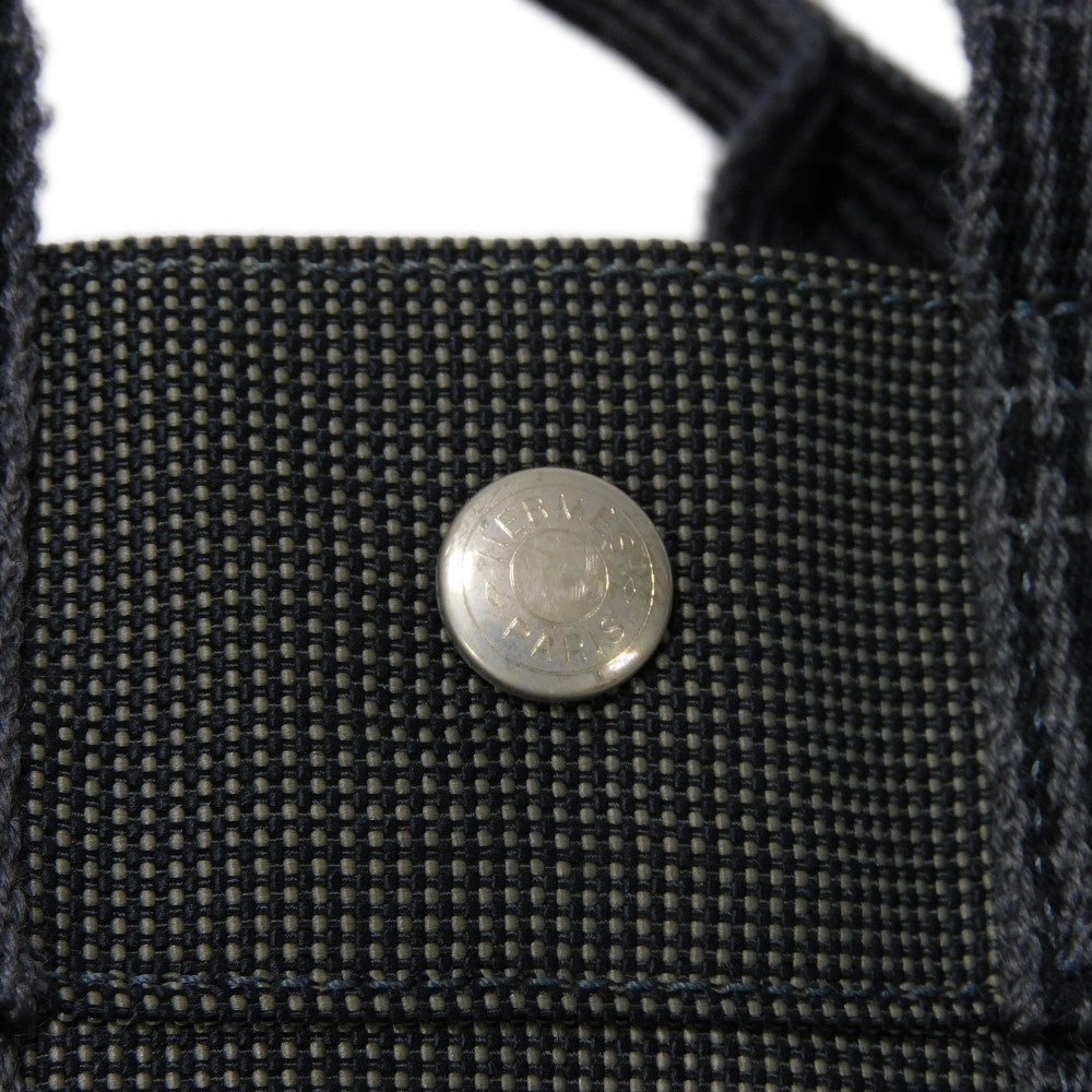 HERMES Tote Bag Nylon canvas (polyamide x polyester) Dark gray Serie button Her Line PM Tote mens(Unisex) Used