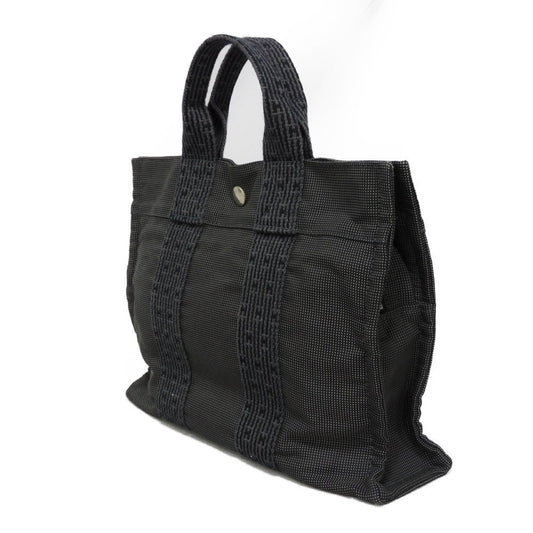 HERMES Tote Bag Nylon canvas (polyamide x polyester) Dark gray Serie button Her Line PM Tote mens(Unisex) Used