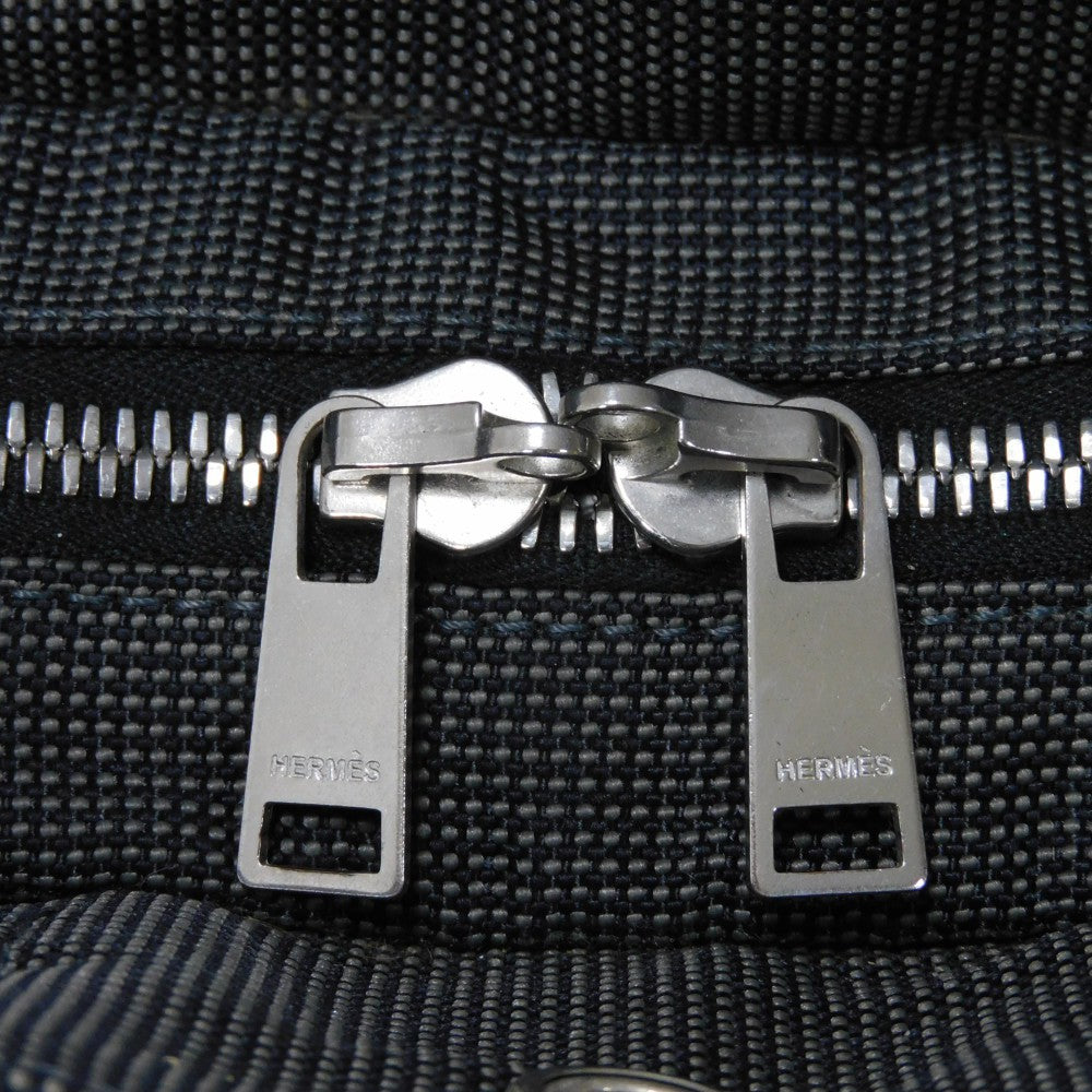 HERMES Tote Bag Nylon canvas (polyamide x polyester) Dark gray Serie button Her Line PM Tote mens(Unisex) Used
