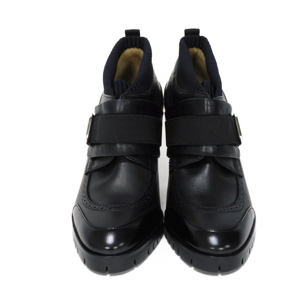 HERMES Booties Goatskin black Gillies Derby Spicy Women 37 1/2 Used