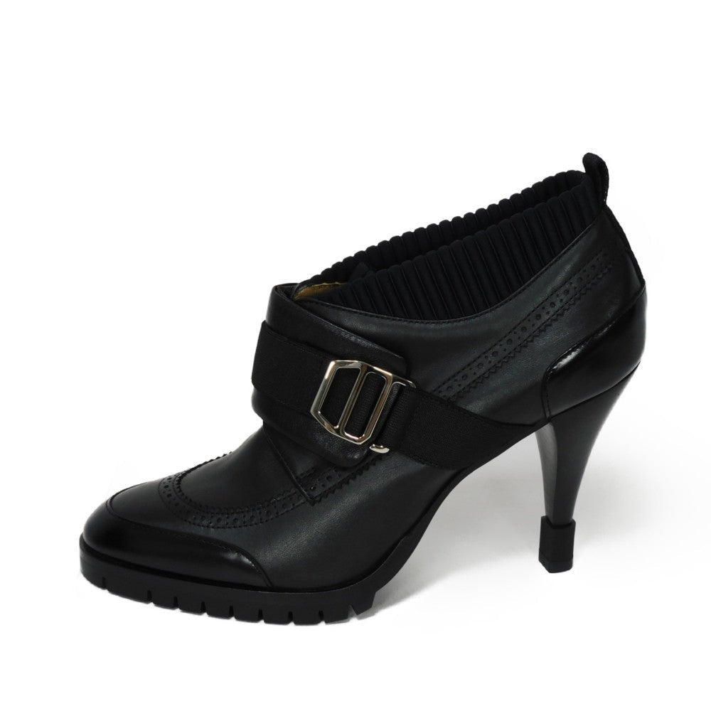 HERMES Booties Goatskin black Gillies Derby Spicy Women 37 1/2 Used