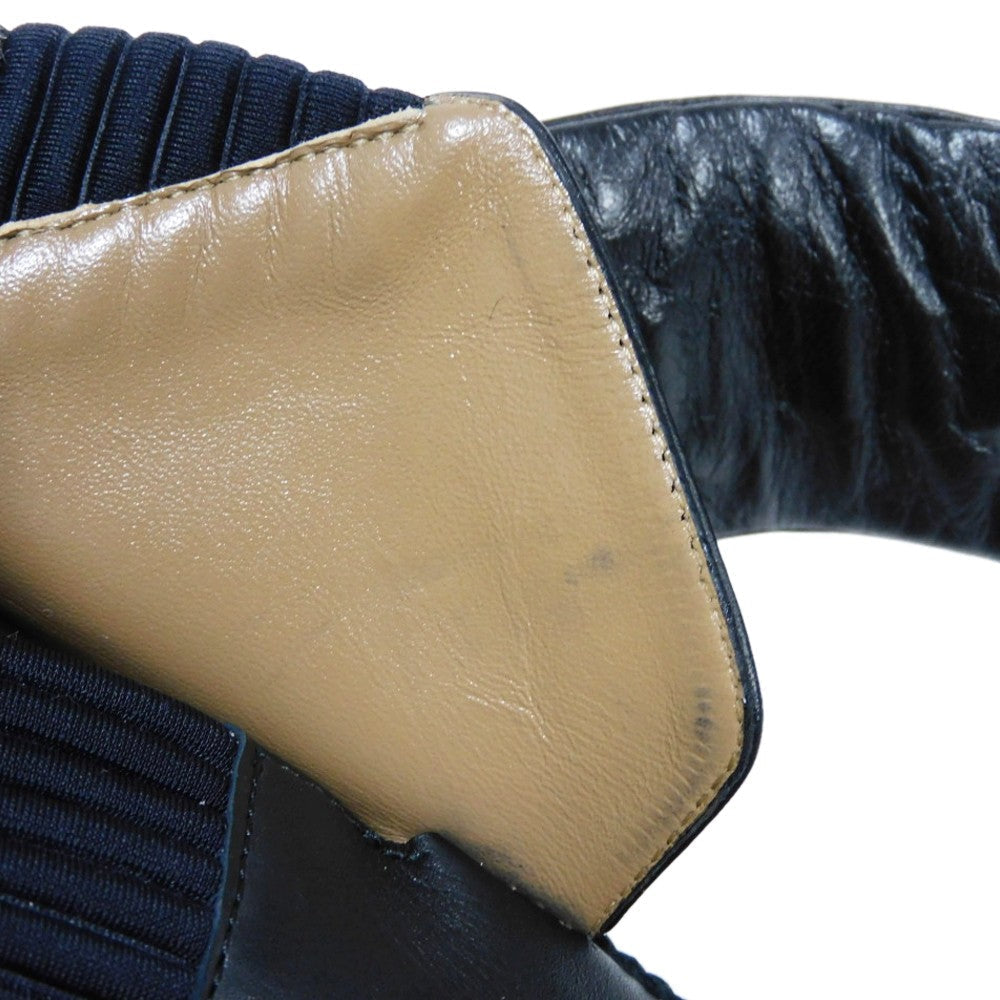 HERMES Booties Goatskin black Gillies Derby Spicy Women 37 1/2 Used
