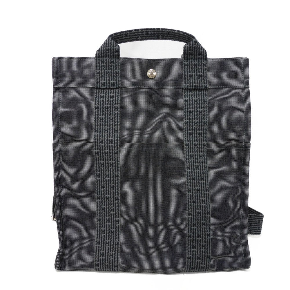 HERMES Backpack Nylon canvas (polyamide x polyester) Dark gray Serie button Her Line ad MM Women(Unisex) Used