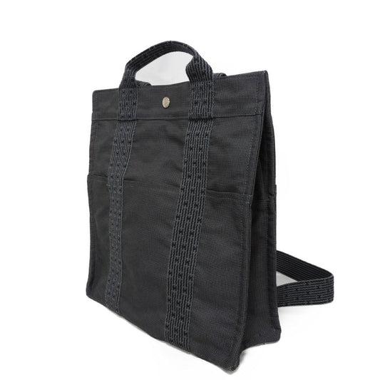 HERMES Backpack Nylon canvas (polyamide x polyester) Dark gray Serie button Her Line ad MM Women(Unisex) Used