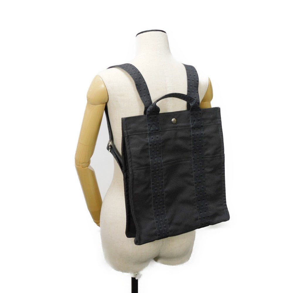 HERMES Backpack Nylon canvas (polyamide x polyester) Dark gray Serie button Her Line ad MM Women(Unisex) Used