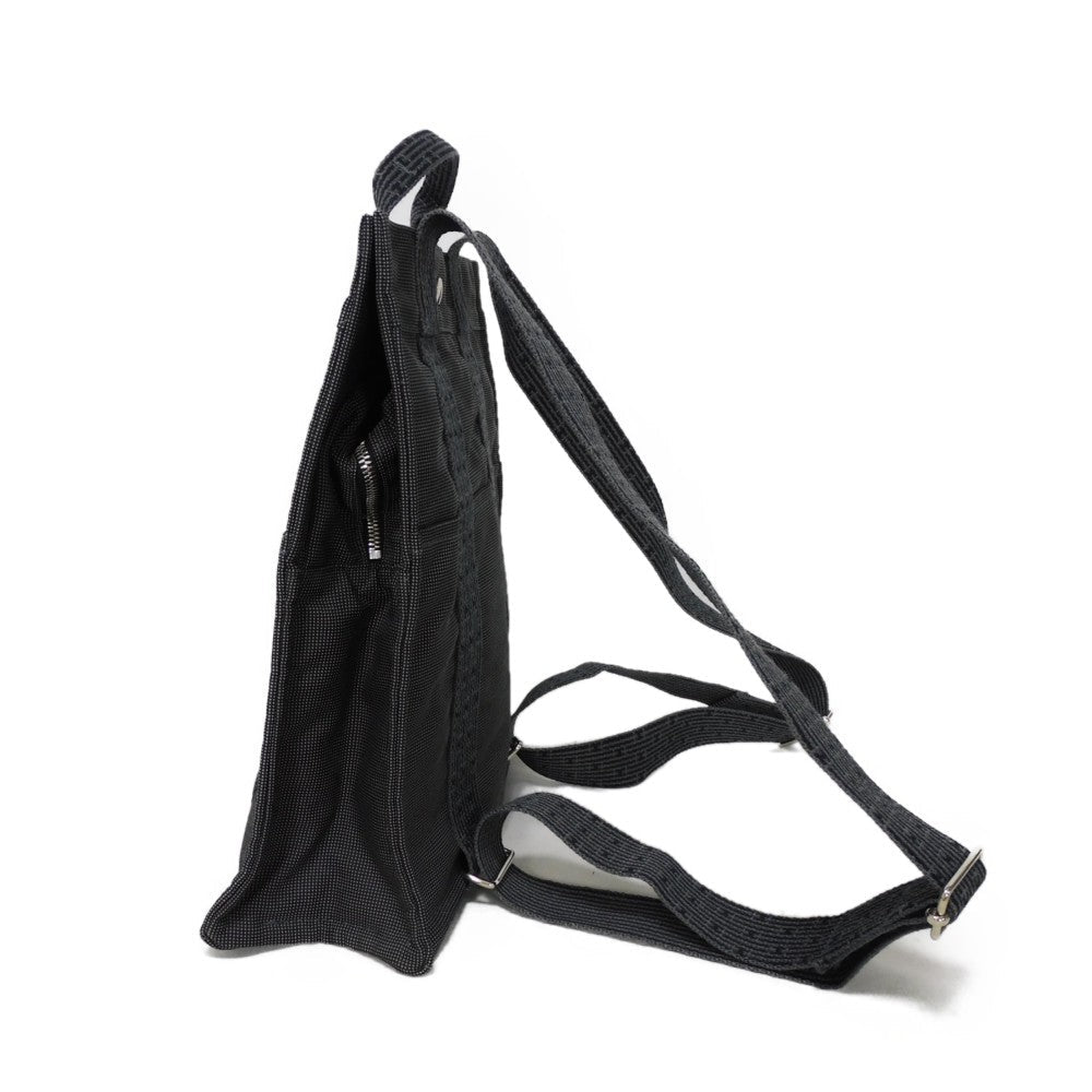 HERMES Backpack Nylon canvas (polyamide x polyester) Dark gray Serie button Her Line ad MM Women(Unisex) Used