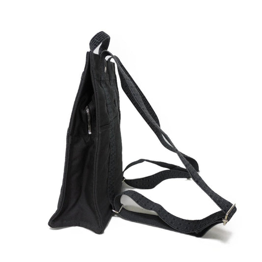 HERMES Backpack Nylon canvas (polyamide x polyester) Dark gray Serie button Her Line ad MM Women(Unisex) Used