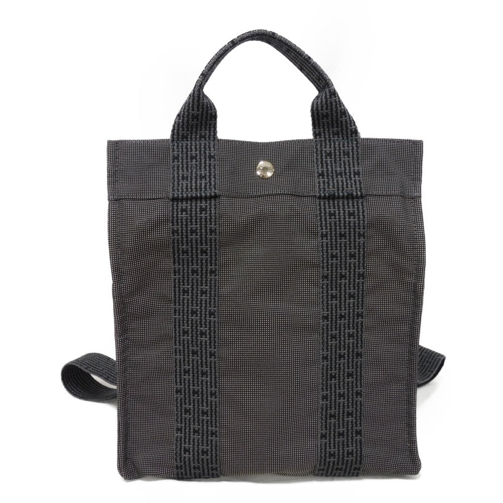 HERMES Backpack Nylon canvas (polyamide x polyester) Dark gray Serie button Her Line Sac Ad PM Women(Unisex) Used