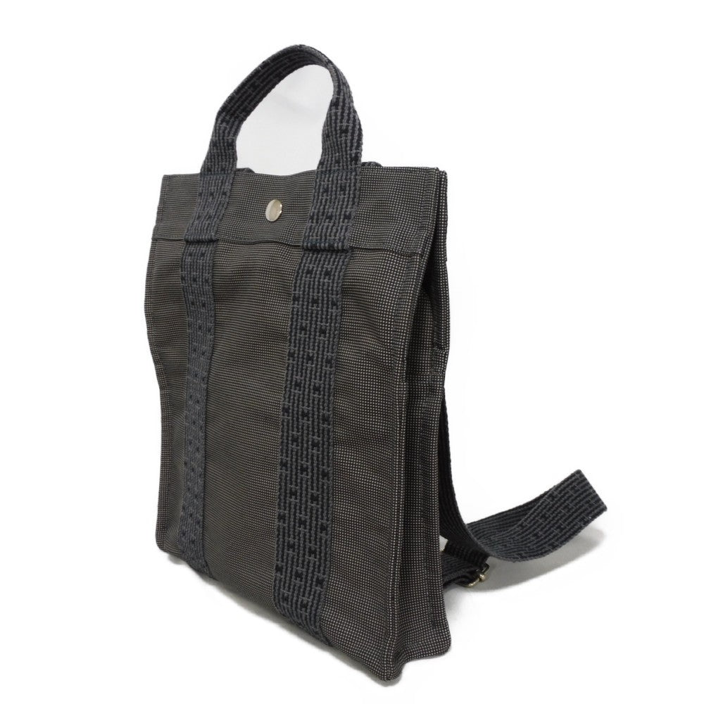 HERMES Backpack Nylon canvas (polyamide x polyester) Dark gray Serie button Her Line Sac Ad PM Women(Unisex) Used