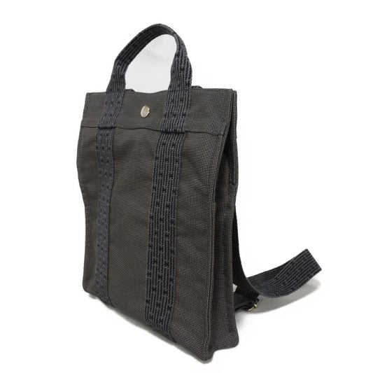 HERMES Backpack Nylon canvas (polyamide x polyester) Dark gray Serie button Her Line Sac Ad PM Women(Unisex) Used