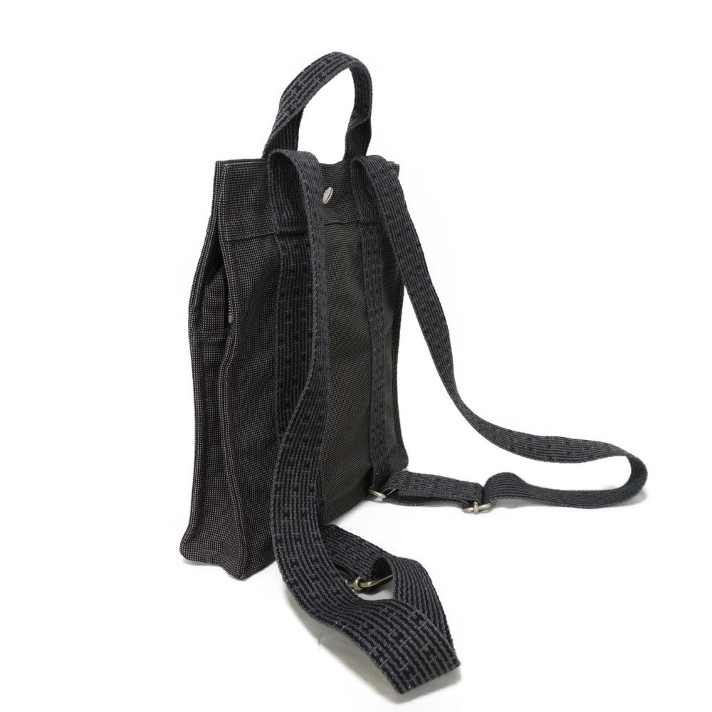 HERMES Backpack Nylon canvas (polyamide x polyester) Dark gray Serie button Her Line Sac Ad PM Women(Unisex) Used