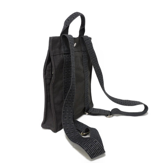 HERMES Backpack Nylon canvas (polyamide x polyester) Dark gray Serie button Her Line Sac Ad PM Women(Unisex) Used