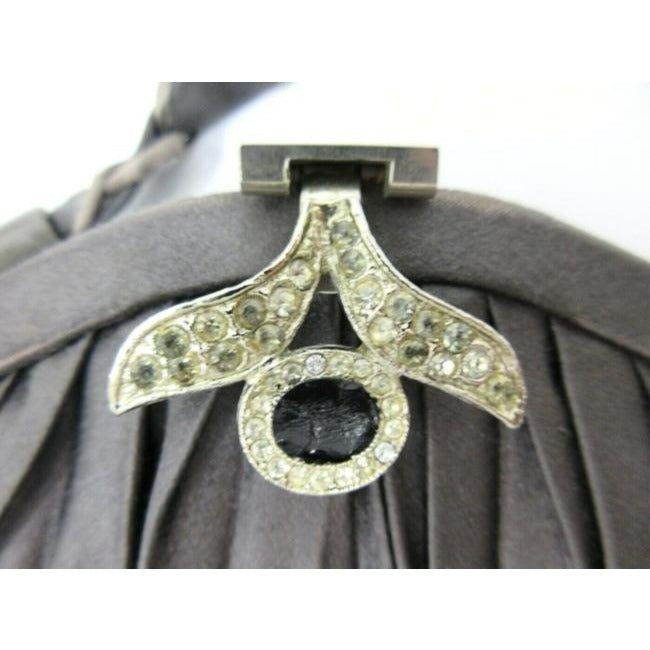 Gucci Evening W Early Enamel And Clasp Black Silkrhinestone Corde Shoulder Bag