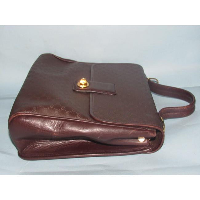 Gucci Vintage Pursesdesigner Purses Brown Small G Logo Print Coated Canvas And Brown Leather Leather