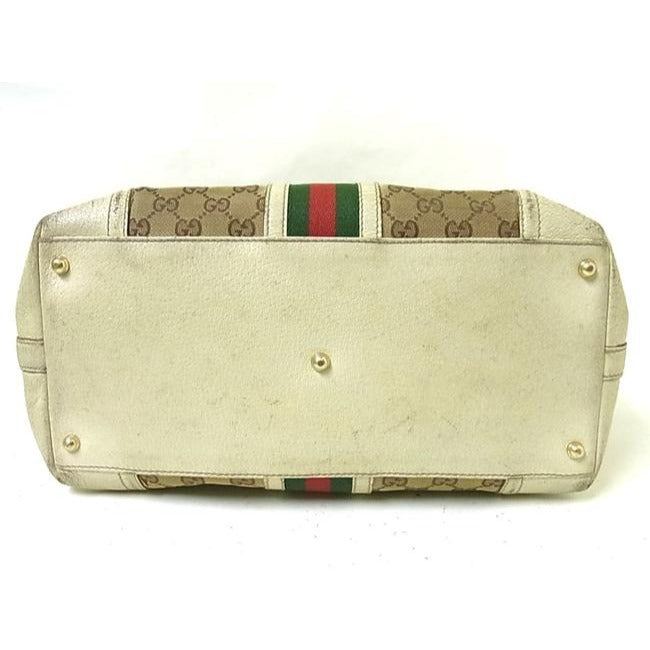 Gucci Jolicoeur Vintage Pursesdesigner Purses Brown Leather And Gg Leather Satchel