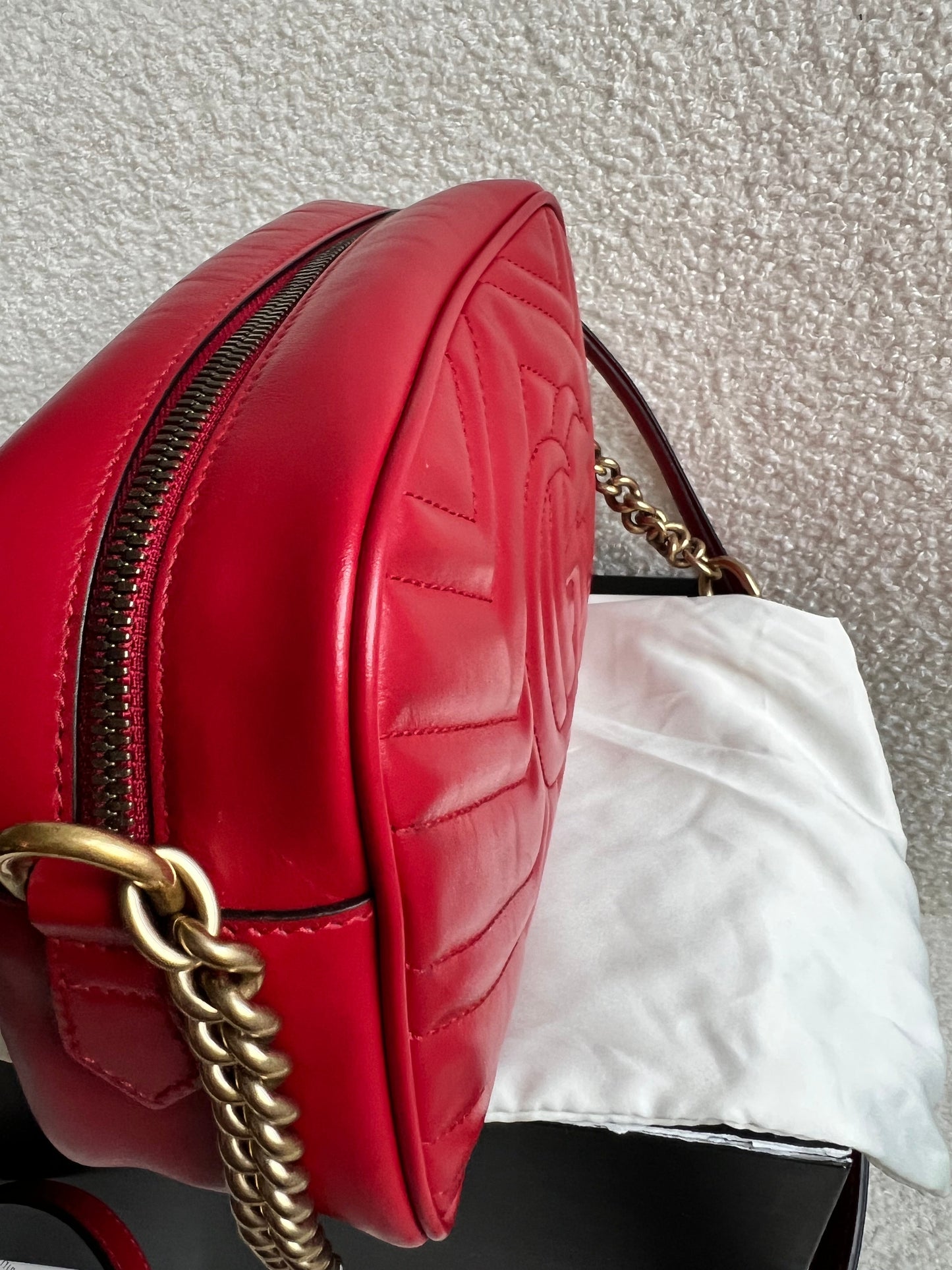 Gucci GG Red Marmont Small Shoulder Bag (RRP £1,440)