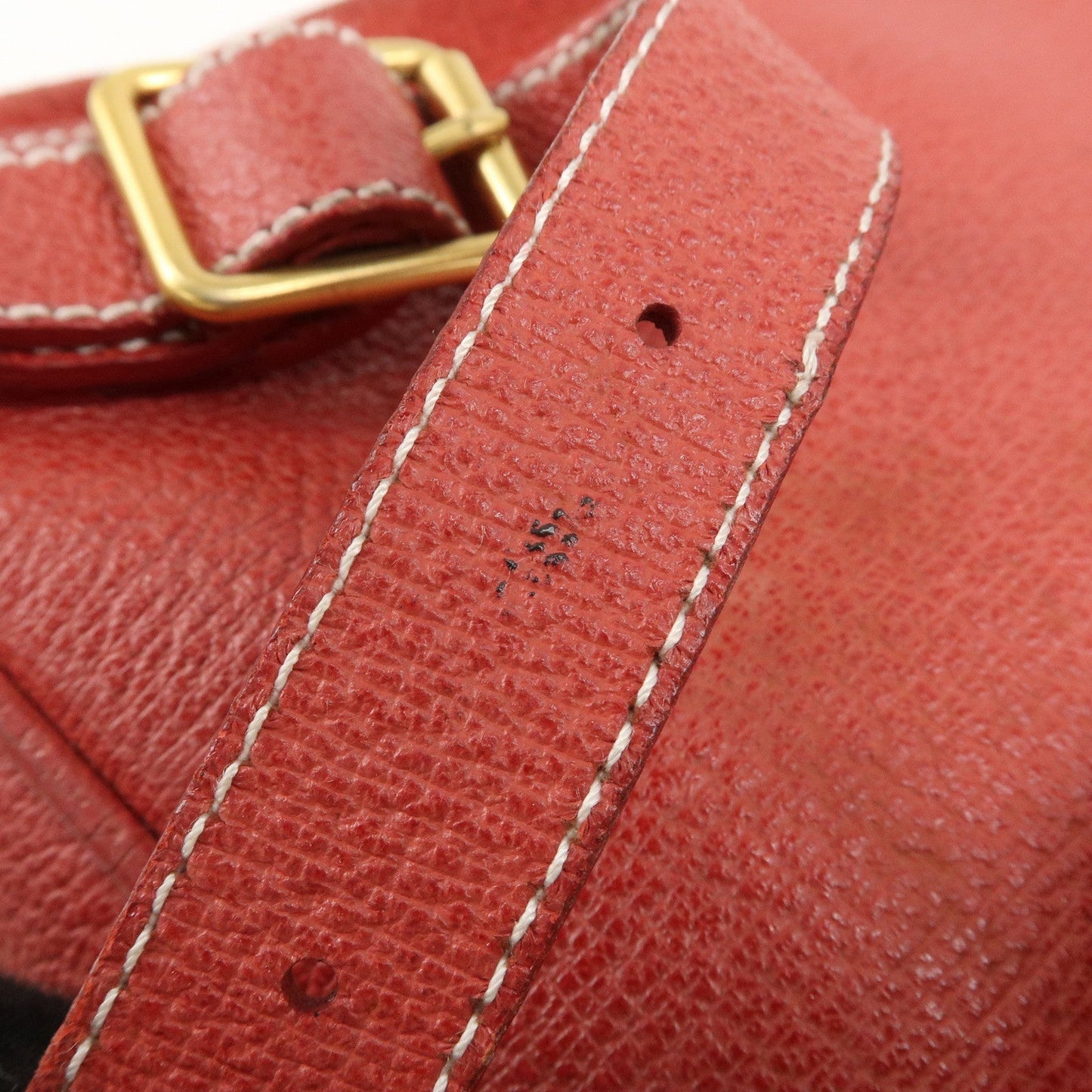 GUCCI Bamboo Leather Backpack Mini Ruck Sack Bag Red 003.1705