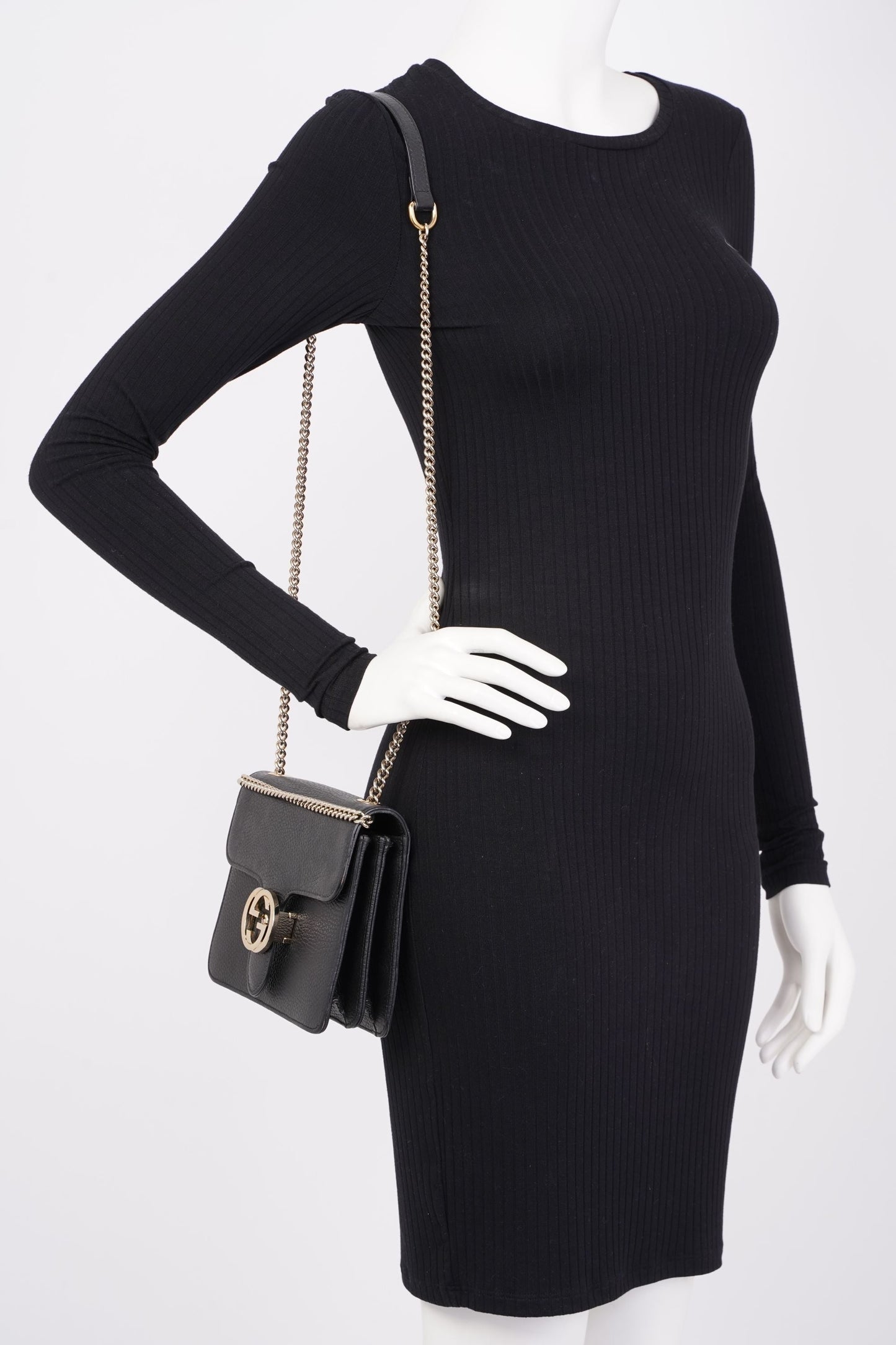 Gucci Interlocking Bag Black Leather Small