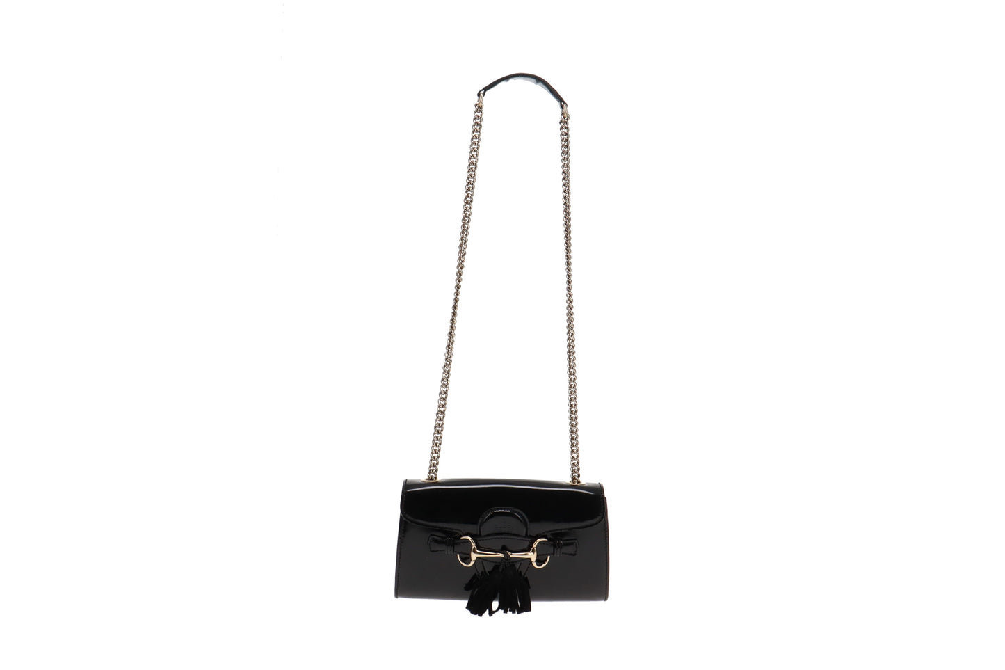 Gucci Emily Chain Flap Black Patent
